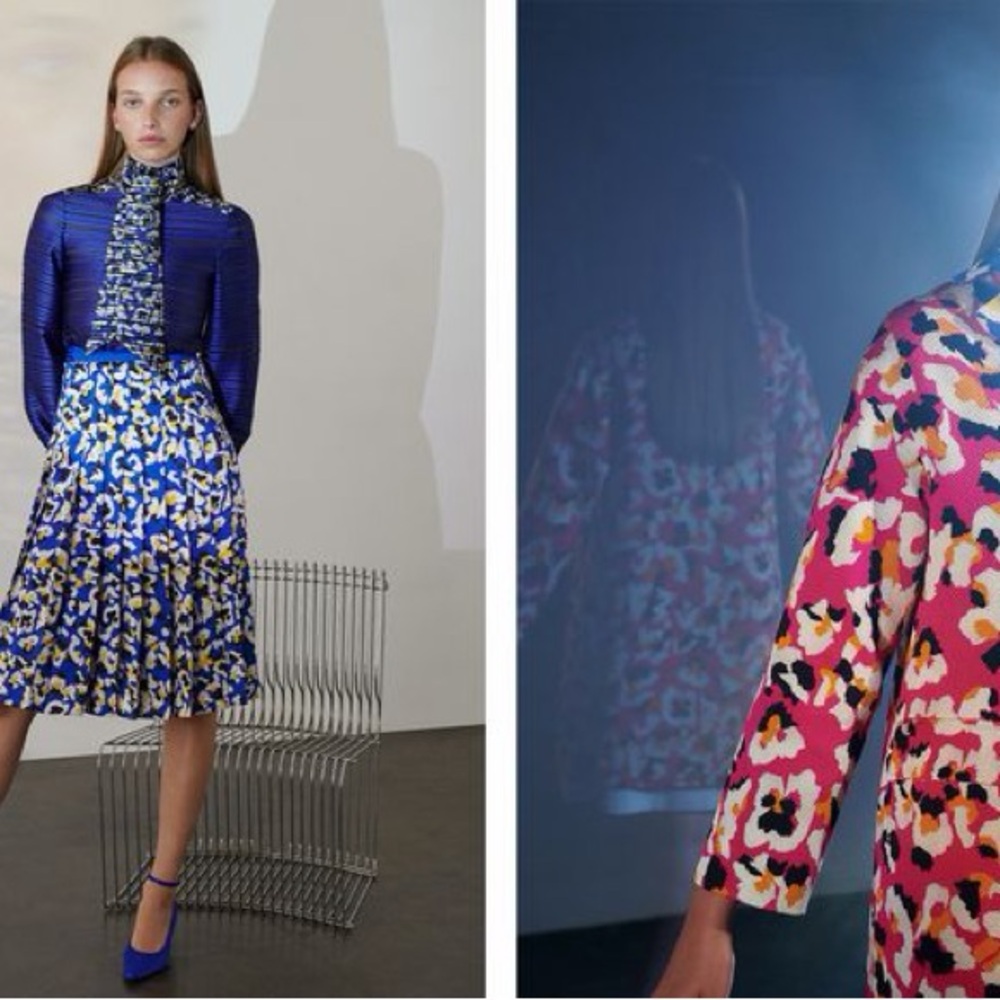 Mary Katrantzou Luxury Print Tie-Neck Blouse – Like New